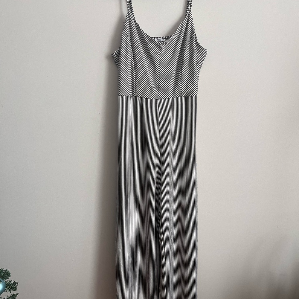Ardene Monochrome Striped Jumpsuit